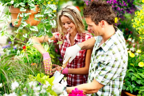 Local gardener trimming hedges and tidying borders in Yiewsley