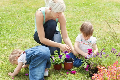 Garden layout and hard landscaping features suitable for Yiewsley homes