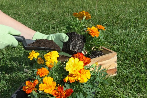 Local landscaper preparing a residential garden in Yiewsley